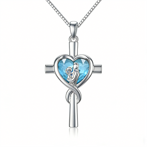 Sterling Silver Father Daughter Heart Pendant Necklace from Dad Gift for Daughter