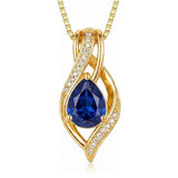 14K Gold Plated  Teardrop Birthstone Infinity Pendant Necklace for Women