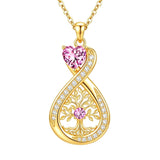 14K Gold Plated Infinity Birthstone  Butterfly Cross Necklace for Women
