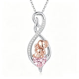 Sterling Silver 12 Month Birthstone Infinity Heart Animal Pendant Necklace Christmas Birthday Jewelry Gift