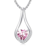 Sterling Silver 18K Yellow/White Gold Plated Forever Love Heart Infinity Pendant Necklace