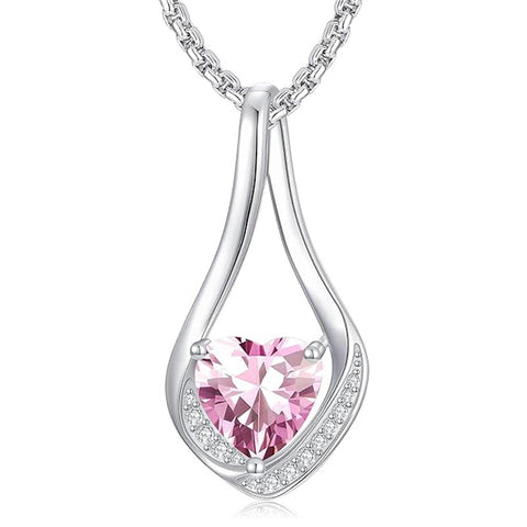 Sterling Silver 18K Yellow/White Gold Plated Forever Love Heart Infinity Pendant Necklace