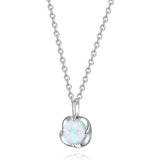 10K 14K 18K White Gold Birthstone  Flower Pendant Necklace Mothers Day Gift