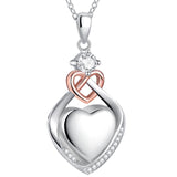 925 Sterling Silver Cremation Jewelry CZ Teardrop Urn Necklace for Ashes Heart Pendants Ashes Keepsake Jewelry