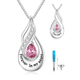 Sterling Silver Personalized Engraved Birthstone Urn Necklace for Ashes