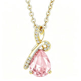 14K Gold Plated  Teardrop Birthstone Pendant Necklace Birthday Gifts for Women