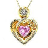 14K Gold Plated  Heart Birthstone Butterfly Necklace Engraved with  I Love You