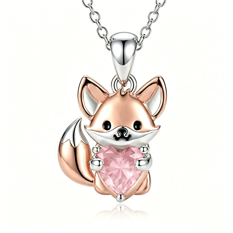 Sterling Silver 12 Month Birthstones Hedgehog Pug Fox Otter Pendant Necklace Gifts for  Birthday, Christmas, Graduation
