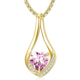 Sterling Silver 18K Yellow/White Gold Plated Forever Love Heart Infinity Pendant Necklace