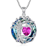 Sterling Silver Birthstone Irish Celtic Tree of Life Pendant Necklace