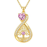 14K Gold Plated Infinity Birthstone  Butterfly Cross Necklace for Women
