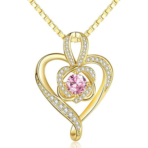 Sterling Silver Round Birthstone Necklace for Women