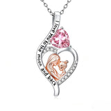 14K Gold Plated Birthstone Heart Infinity Necklace Mother's Day  Gift