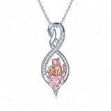 Sterling Silver 12 Month Birthstone Infinity Heart Animal Pendant Necklace Christmas Birthday Jewelry Gift