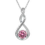 14K Gold Plated 12 Month Birthstone Infinity Twisted Pendant Necklace Mother's Day Christmas Anniversary Birthday Gift