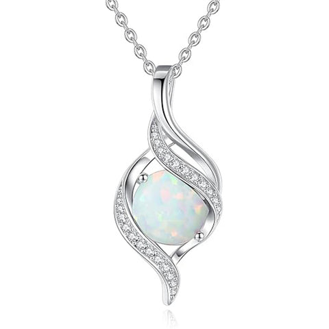 Sterling Silver Teardrop Birthstone Infinity Love Necklace for Women
