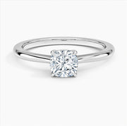 10K Gold 14K Gold 18K Gold  0.5 to 3 CT Cushion Cut Lab Created Diamond Solitaire Engagement Band