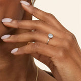 10K Gold 14K Gold 18K Gold  0.5 to 3 CT Cushion Cut Lab Created Diamond Solitaire Engagement Band