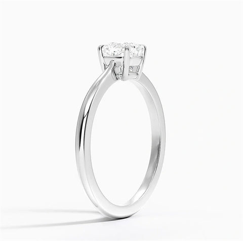 10K Gold 14K Gold 18K Gold  0.5 to 3 CT Cushion Cut Lab Created Diamond Solitaire Engagement Band