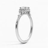 10K Gold 14K Gold 18K Gold  Round 0.75 to 3.25 CT.T.W. Cushion Cut Lab Created Diamond Halo Engagement Band