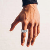 10K Gold 14K Gold 18K Gold Princess Cut Shaped Moissanite Personalized Engraving & Engagement Ring for Men