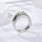 10K Gold 14K Gold 18K Gold Princess Cut Shaped Moissanite Personalized Engraving & Engagement Ring for Men