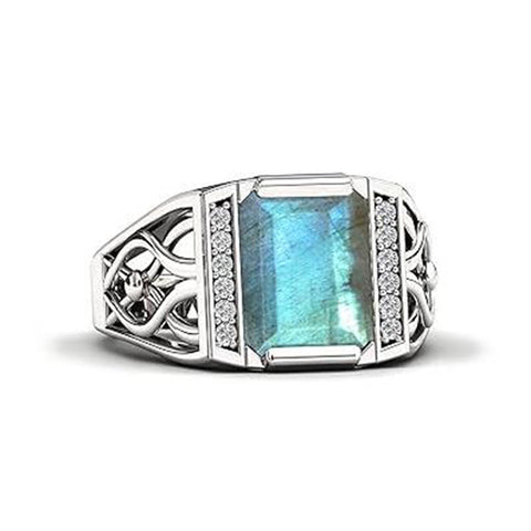 Sterling silver 10K 14K 18K Gold Emerald Cut 4 Carat Mens Gemstone Engagement Ring Promise Ring for Men