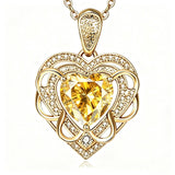 14K Gold Plated Heart Birthstone Heart Necklace for Women Fashion Wedding Anniversary Birthday Gifts