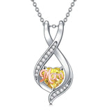 Sterling Silver Birthstone Mom Pendant Necklace Gift for Mother