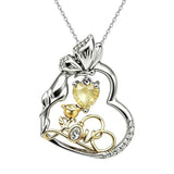 14K Gold Plated Birthstone Love Rose Pendant Necklace Anniversary Christmas Birthday Jewelry Gifts for Women