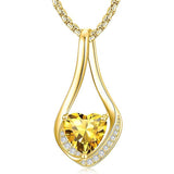 Sterling Silver 18K Yellow/White Gold Plated Forever Love Heart Infinity Pendant Necklace
