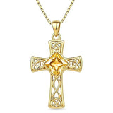 14K Gold Plated  Birthstone Cross Necklace  Pendant Necklace Mother's Day Birthday Gifts for Women