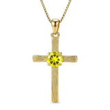 14K Gold Plated  Birthstone Cross Necklace  Pendant Necklace Mother's Day Birthday Gifts for Women