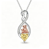 Sterling Silver 12 Month Birthstone Infinity Heart Animal Pendant Necklace Christmas Birthday Jewelry Gift