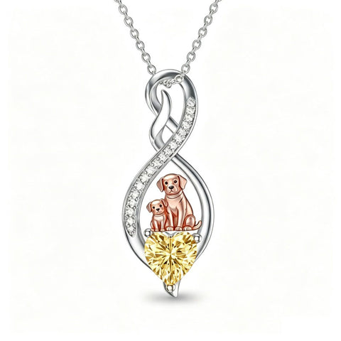 Sterling Silver 12 Month Birthstone Infinity Heart Animal Pendant Necklace Christmas Birthday Jewelry Gift