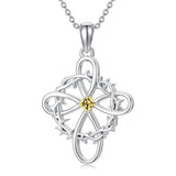 Sterling Silver 12 Birthstones Twisted Cross Necklace for Women