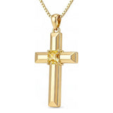 14K Gold Plated  Birthstone Cross Necklace  Pendant Necklace Mother's Day Birthday Gifts for Women