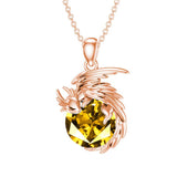 14K Gold Birthstone Dragon Necklace Pendant Necklace