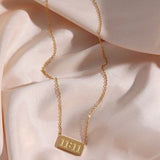 Stainless Steel 1111 Angel Number Pendant Necklace