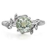 Sterling Silver Round Shaped Gemstone Branch Ring