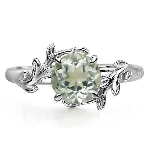 Sterling Silver Round Shaped Gemstone Branch Ring