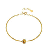 14K Gold Plated Halo Oval Birthstone Cuban Chain Bracelets for Her