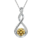 14K Gold Plated 12 Month Birthstone Infinity Twisted Pendant Necklace Mother's Day Christmas Anniversary Birthday Gift
