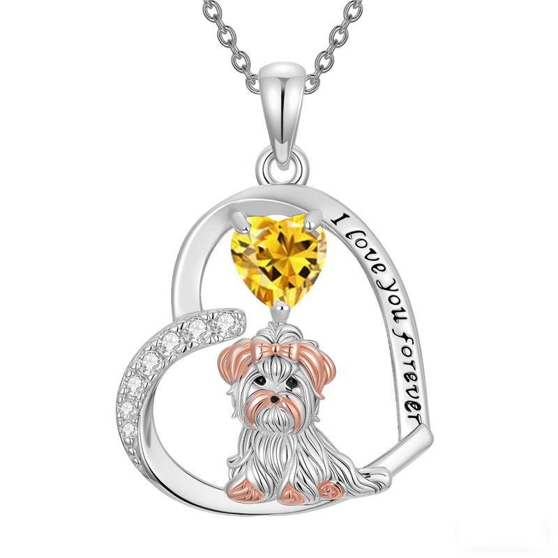 Sterling Silver 12 Month Birthstone Yorkshire Pendant Necklace