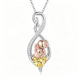 Sterling Silver 12 Month Birthstone Infinity Heart Animal Pendant Necklace Christmas Birthday Jewelry Gift