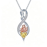 Sterling Silver 12 Month Birthstone Infinity Heart Animal Pendant Necklace Christmas Birthday Jewelry Gift
