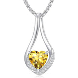 Sterling Silver 18K Yellow/White Gold Plated Forever Love Heart Infinity Pendant Necklace