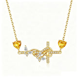 14K Gold Plated Birthstone Butterfly Cross Necklace for Women Anniversary Christmas Birthday Gift