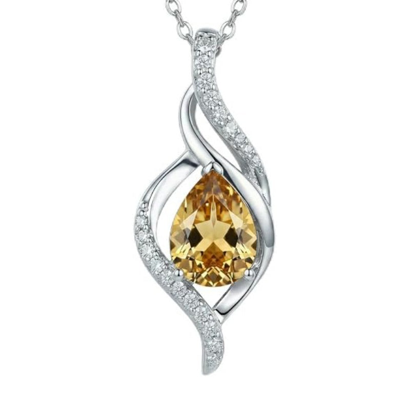 14K Gold Plated 12 Month Birthstone Infinity Twisted Pendant Necklace Mother's Day Christmas Anniversary Birthday Gift