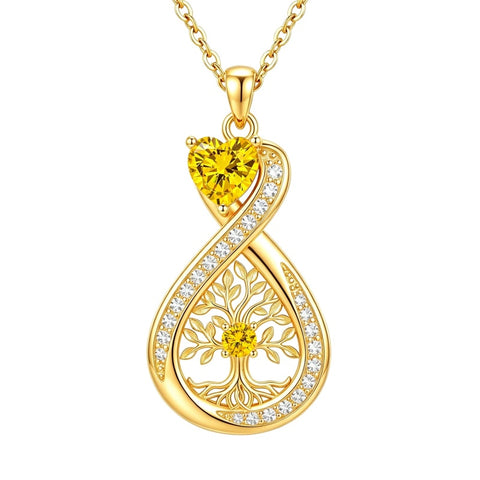 14K Gold Plated Infinity Birthstone  Butterfly Cross Necklace for Women